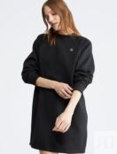 Платье-толстовка из флиса с логотипом Archive Calvin Klein, черный