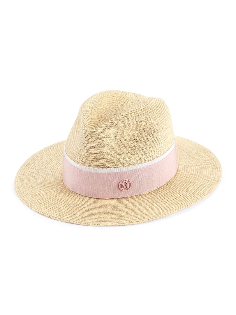 Натуральная соломенная шляпа Генриетты Maison Michel, розовый