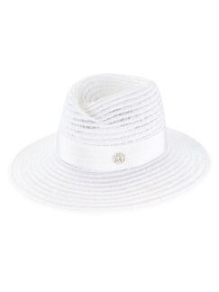 Соломенная шляпа-федора Virginie Maison Michel, белый