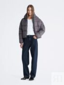 Куртка Calvin Klein Boxy Hooded Puffer, серый