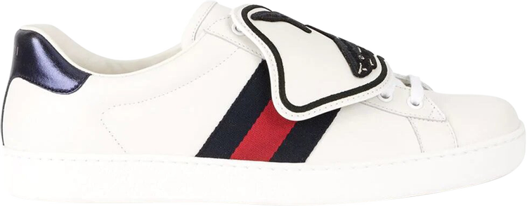 Кроссовки Gucci Ace Sneaker Shark Removeable Patches, белый 527788 0FI10 9060 | Shark Removeable Patches фото 1