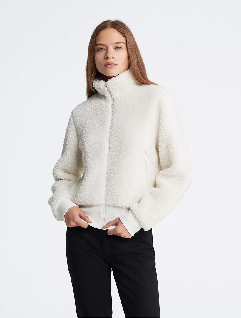 Куртка Calvin Klein Sherpa Mock Neck, кремовый