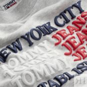 Толстовка Tommy Jeans Oversized Flag Repeat, серый